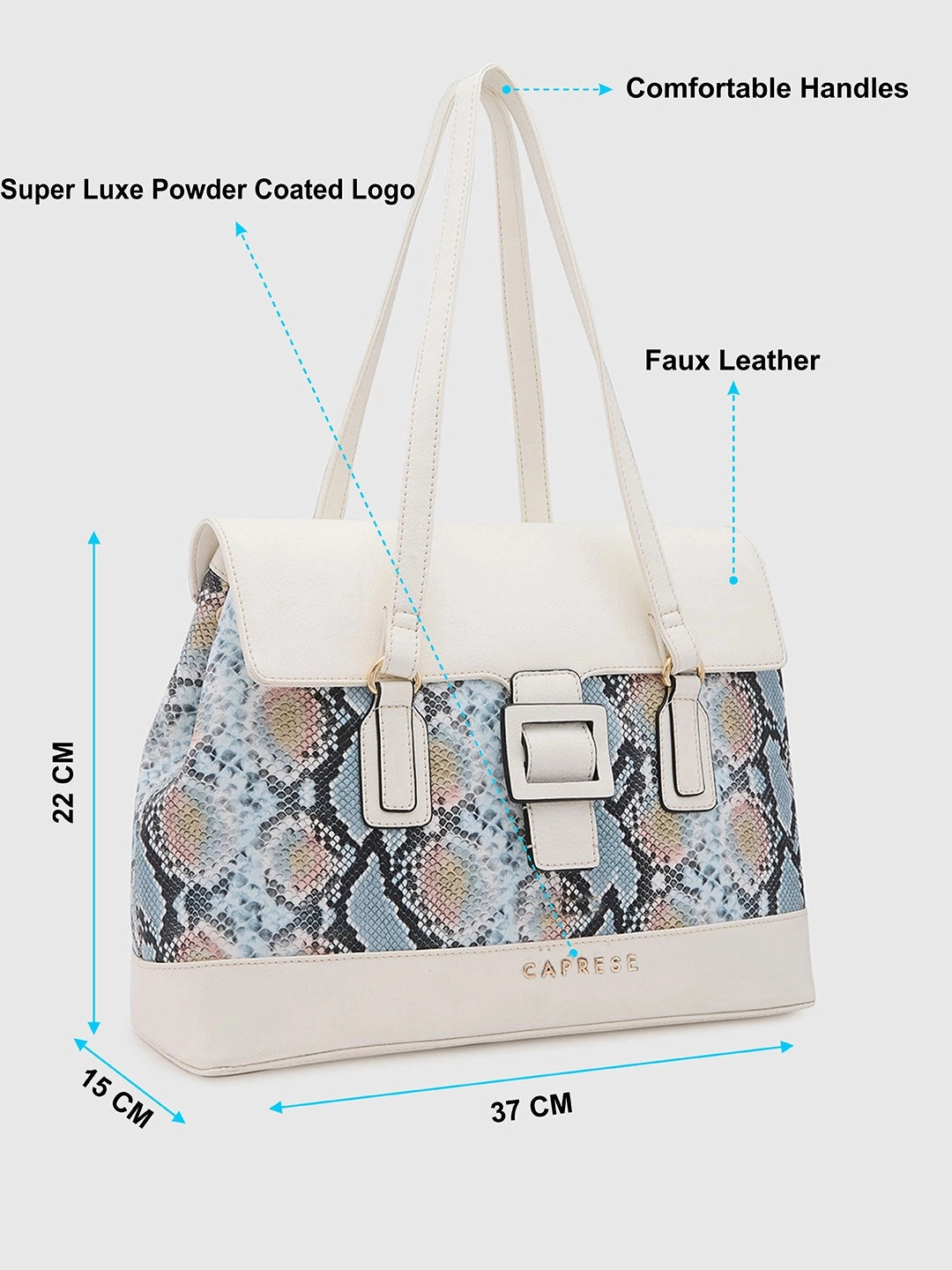 Caprese Vittoria Large Off White Satchel Bag