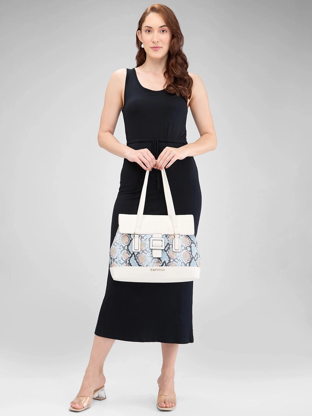 Caprese Vittoria Large Off White Satchel Bag