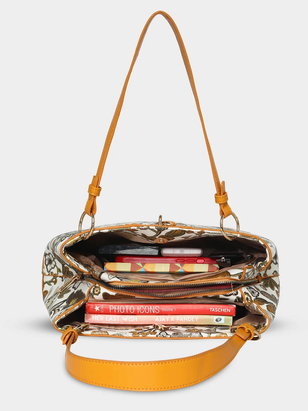 Caprese Wren Large Ochre Satchel Bag