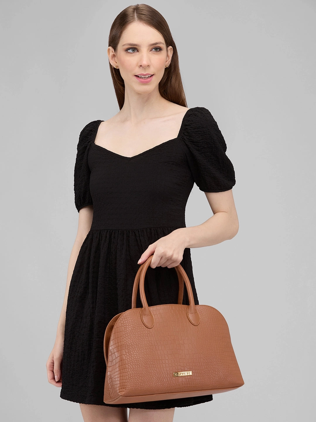 Caprese Zoia Medium Dark Brown Satchel Bag