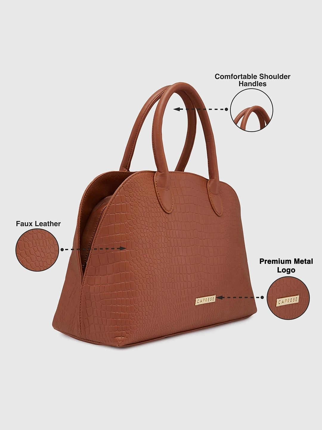 Caprese Zoia Medium Dark Brown Satchel Bag