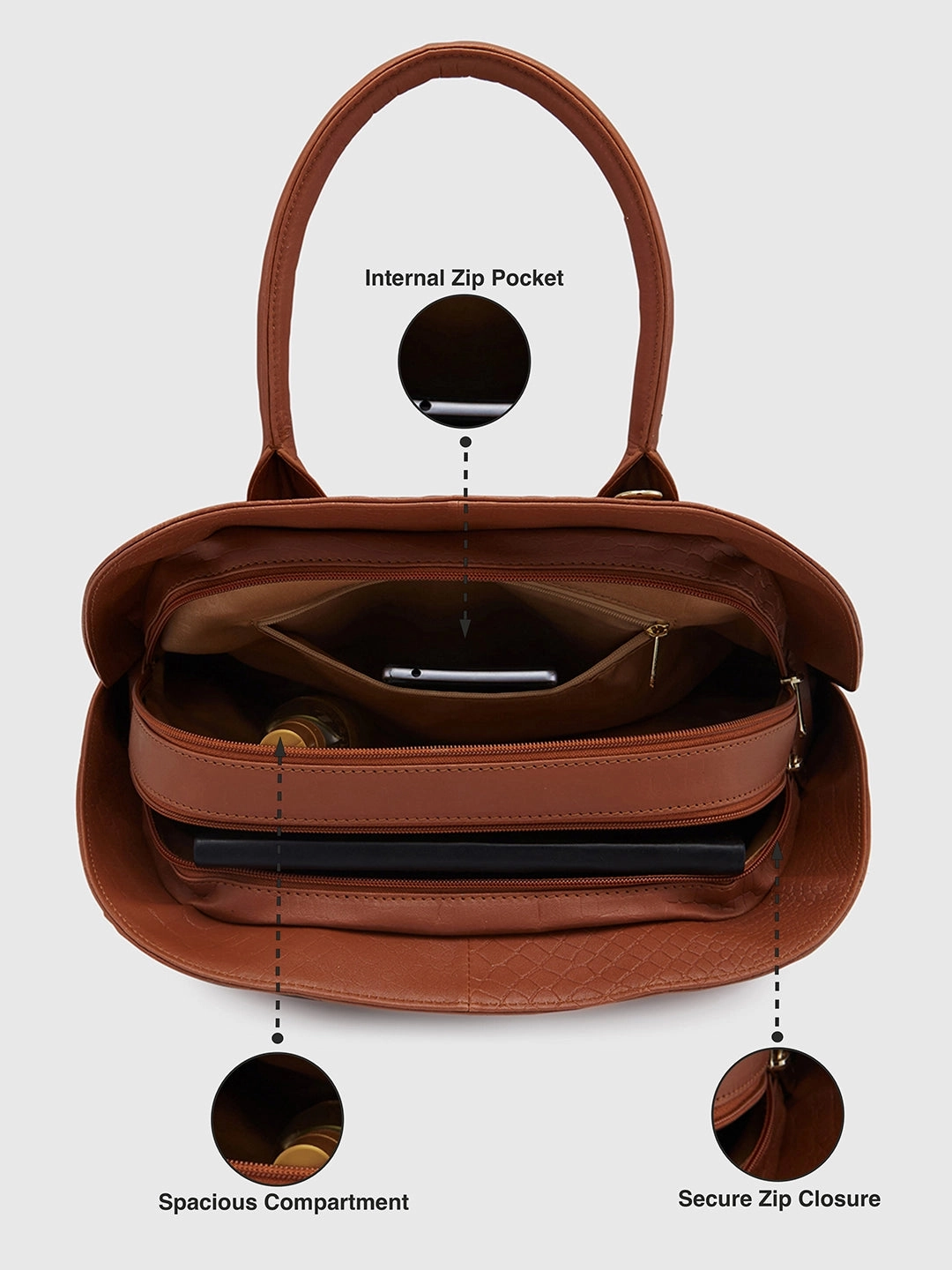 Caprese Zoia Medium Dark Brown Satchel Bag