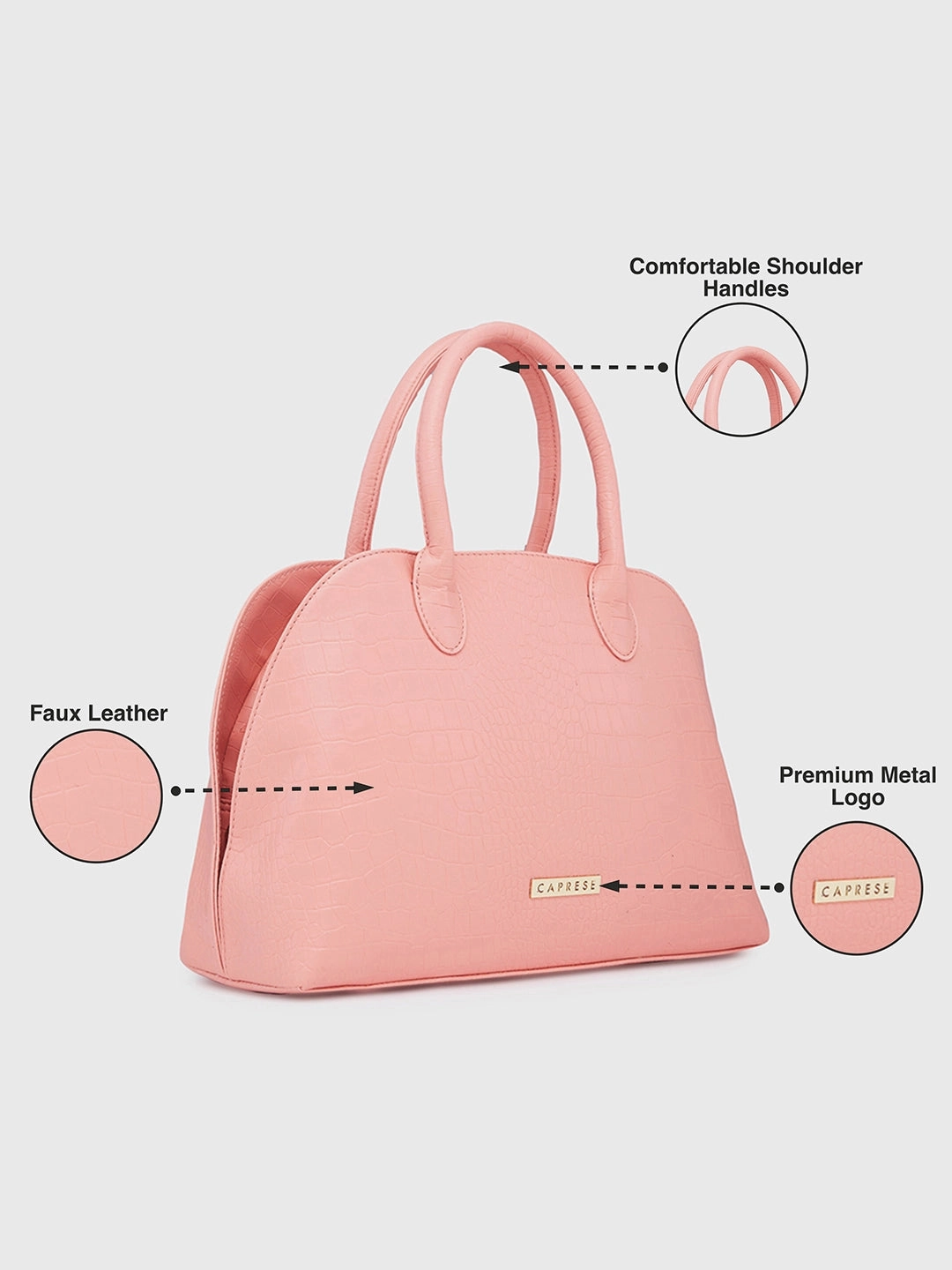Caprese Zoia Medium Salmon Satchel Bag