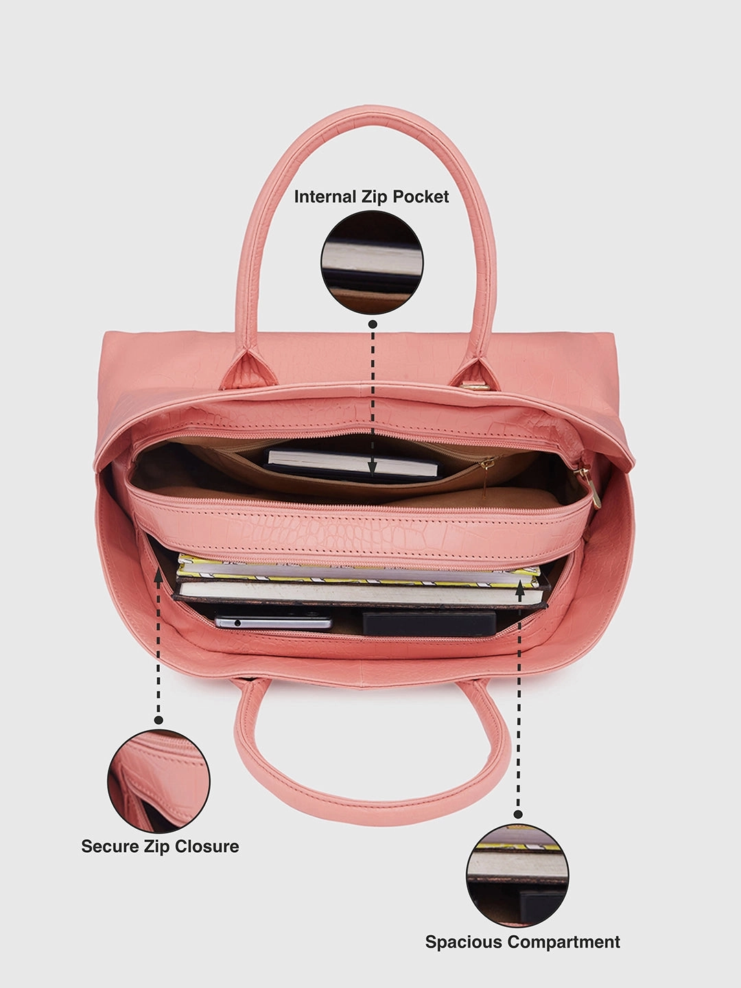 Caprese Zoia Medium Salmon Satchel Bag