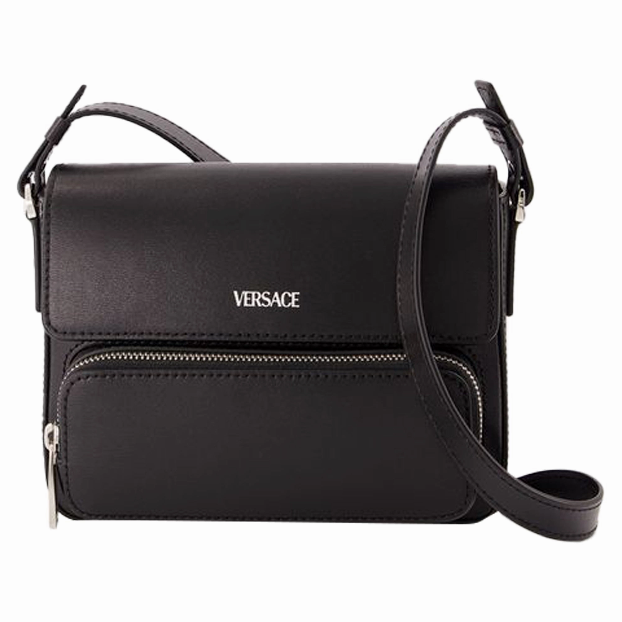 Cargo Wallet On Chain - Versace - Leather - Black