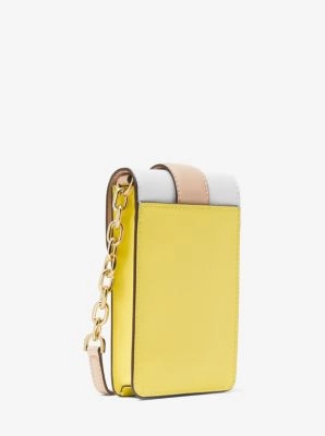Carmen Small Color-Block Faux Leather Phone Crossbody Bag