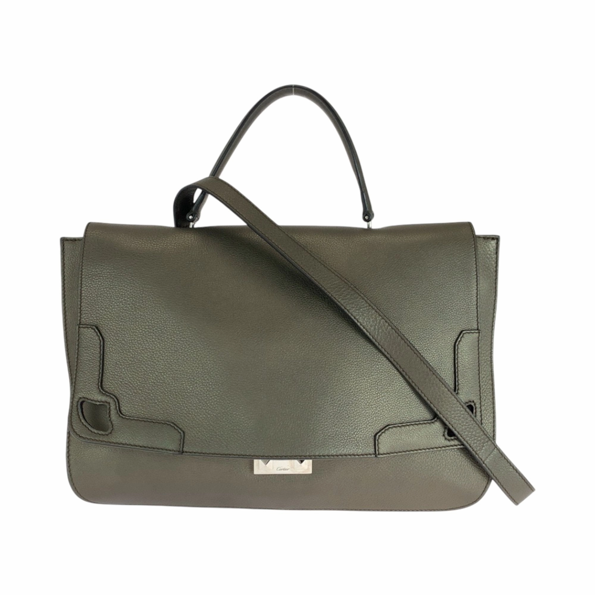Cartier Leather Handbag Shoulder Bag (Pre-Owned)