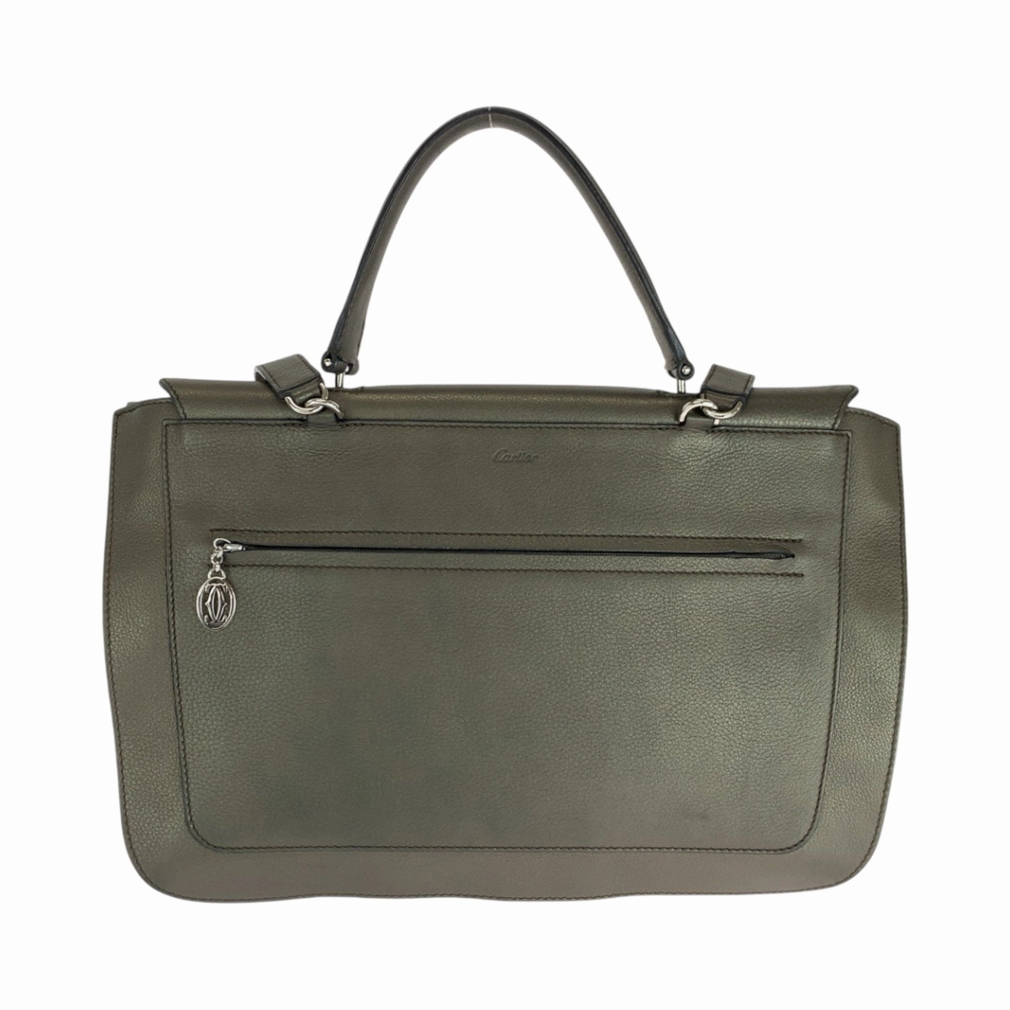 Cartier Leather Handbag Shoulder Bag (Pre-Owned)
