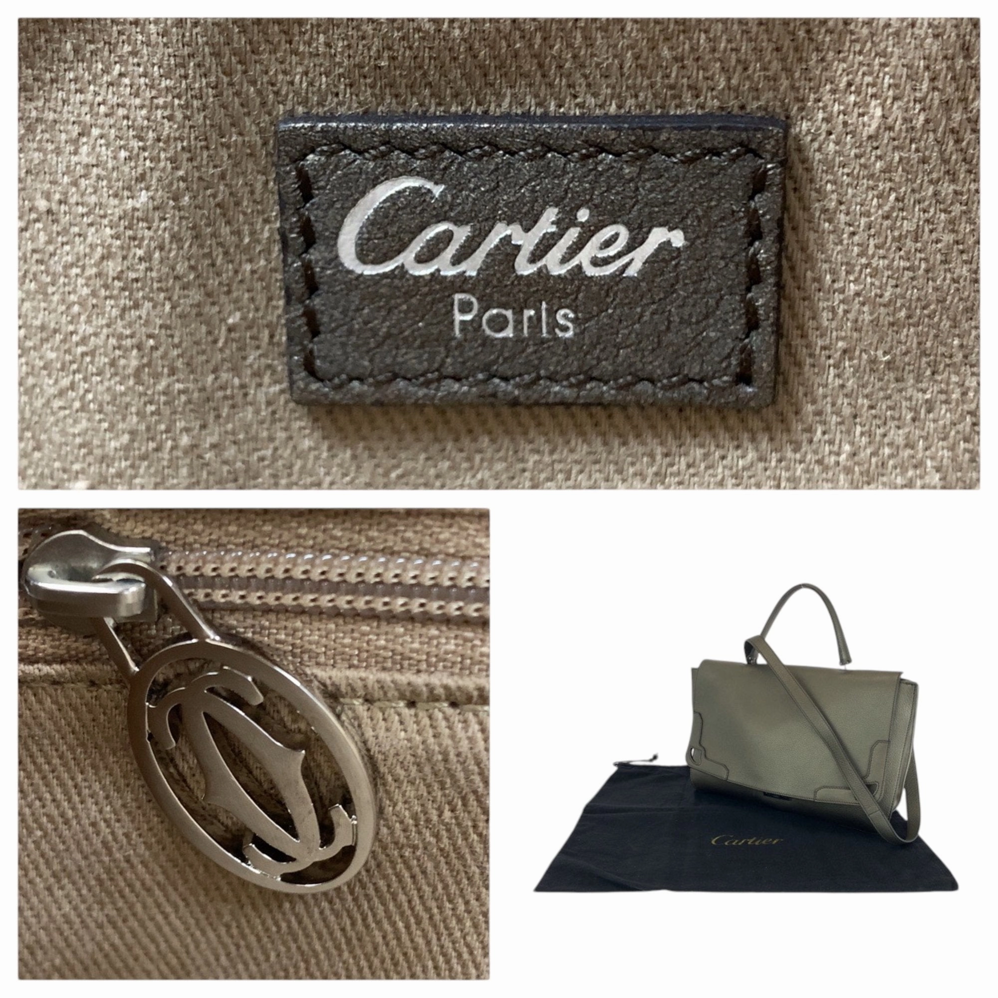 Cartier Leather Handbag Shoulder Bag (Pre-Owned)