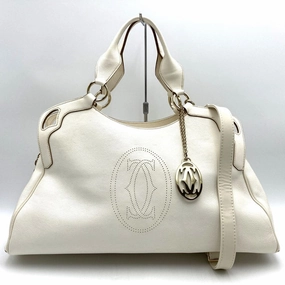 Cartier Marcello Leather Shoulder Bag Tote Bag (Pre-Owned)