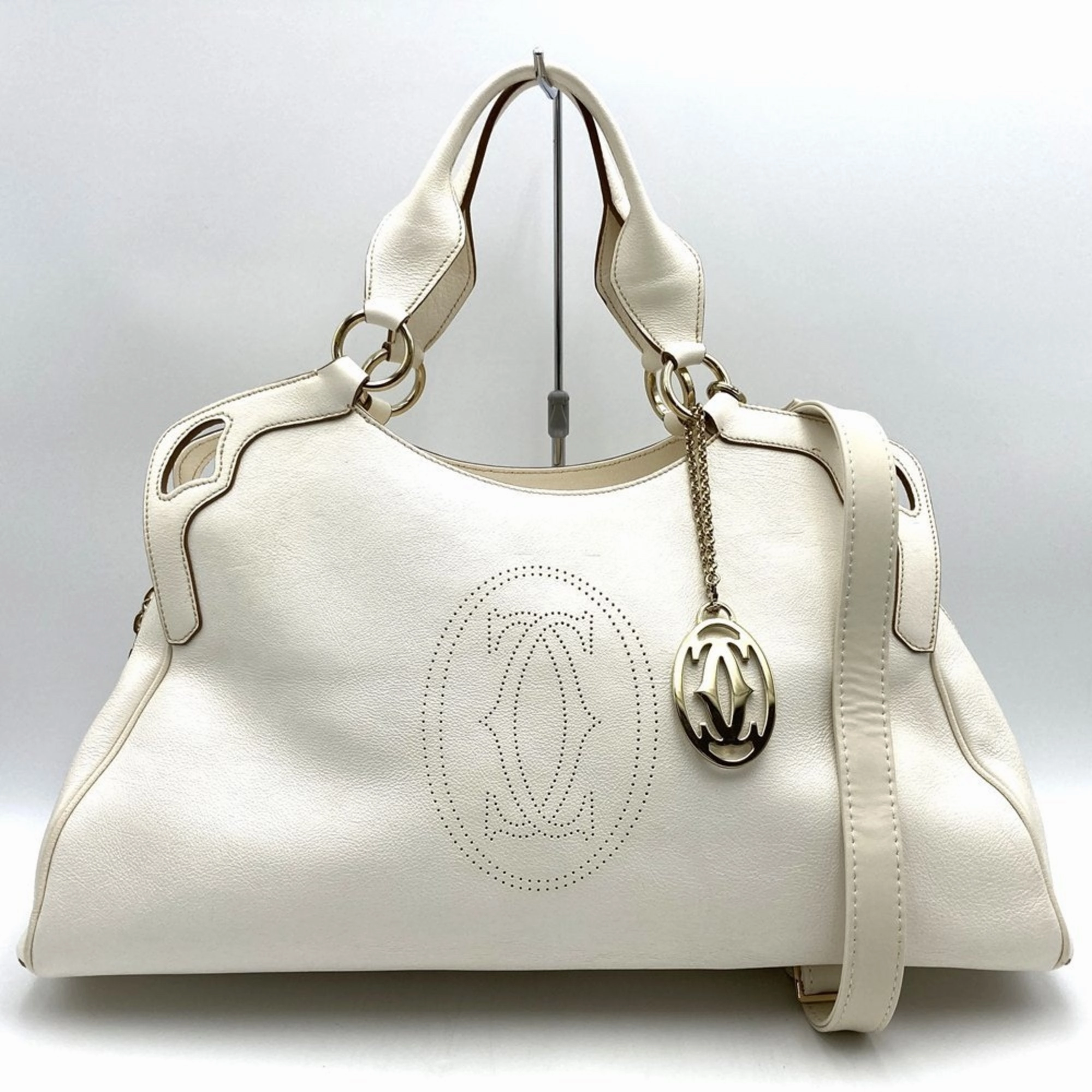 Cartier Marcello Leather Shoulder Bag Tote Bag (Pre-Owned)