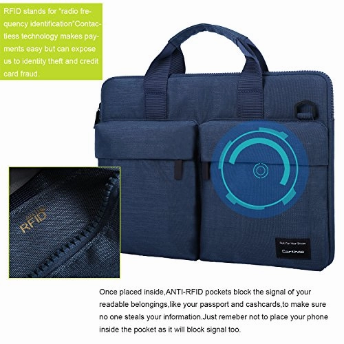 Cartinoe RFID Blocking 15.6 inch Laptop Shoulder Bag, Business Briefcase Water Resistant