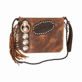 Cashel Western Handbag Braided Shoulder Strap Zippered Top SA-HBPM-SS - 11 1/2 x 9 1/2