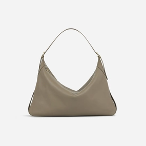 Celine - Large Romy Shoulder Bag - Greige Calfskin GHW - Pre-Loved