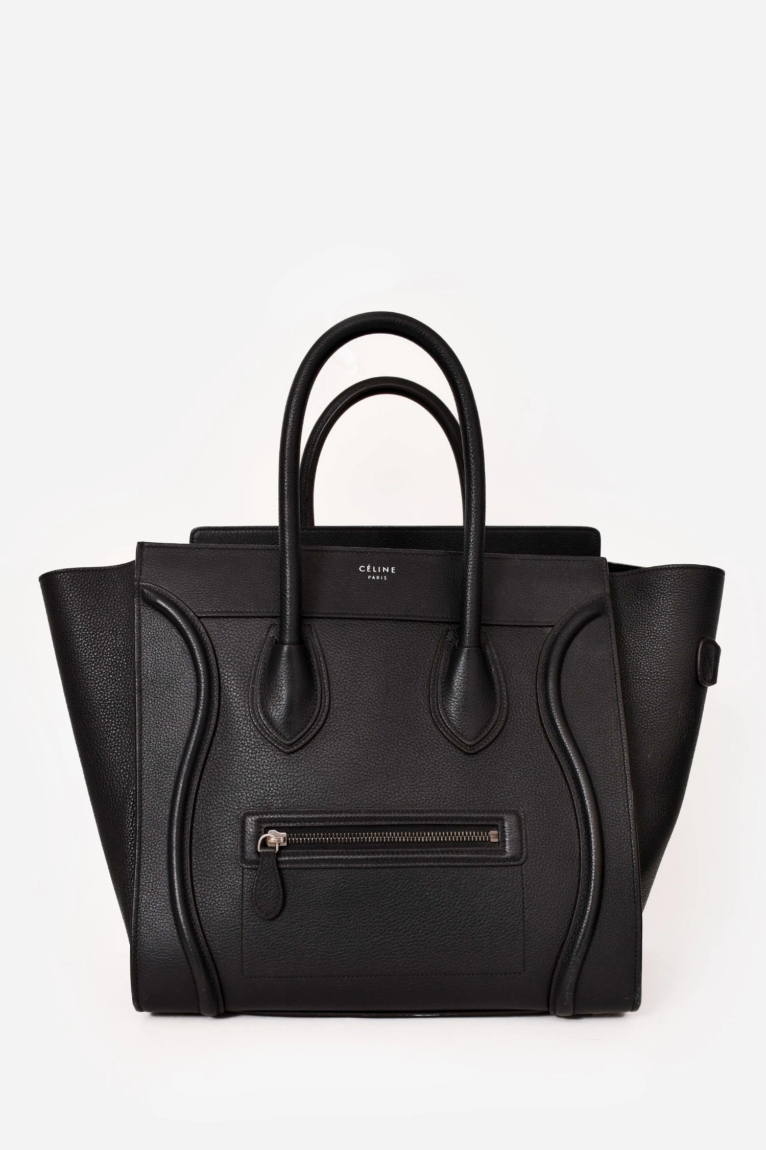 Celine Black Grained Leather Mini Luggage Tote (As Is)