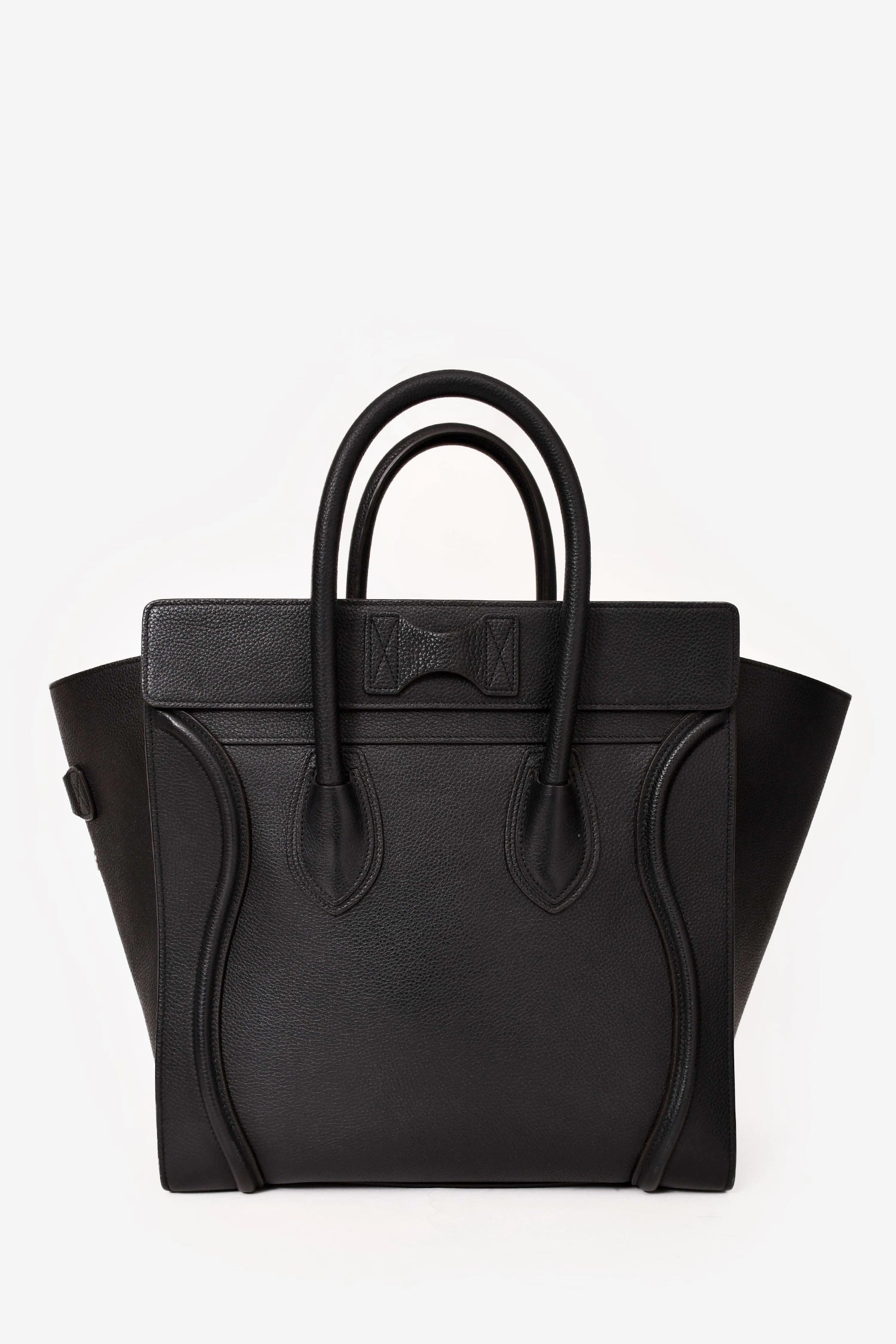 Celine Black Grained Leather Mini Luggage Tote (As Is)