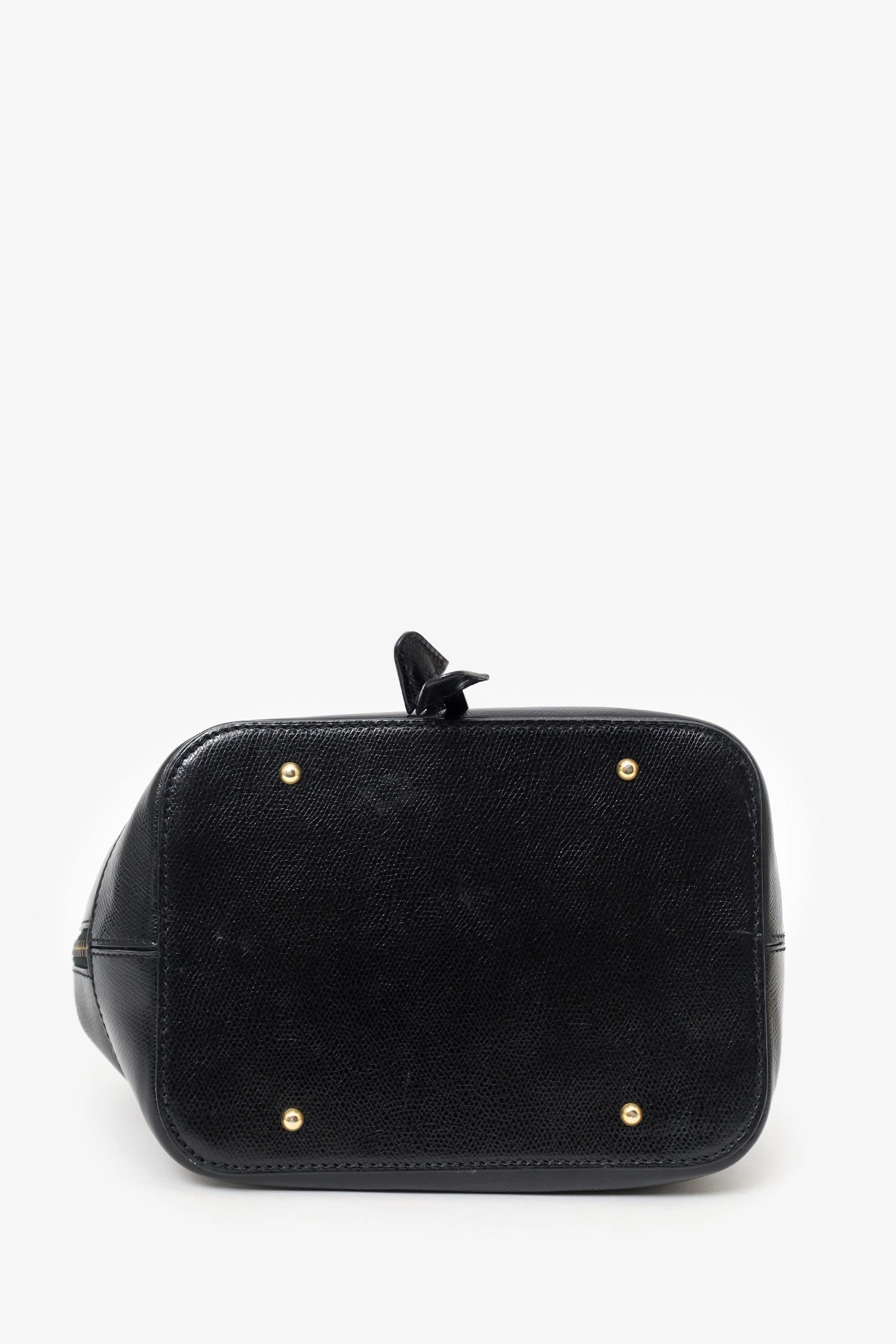 Celine Black Leather Plain Drawstring Bucket Bag