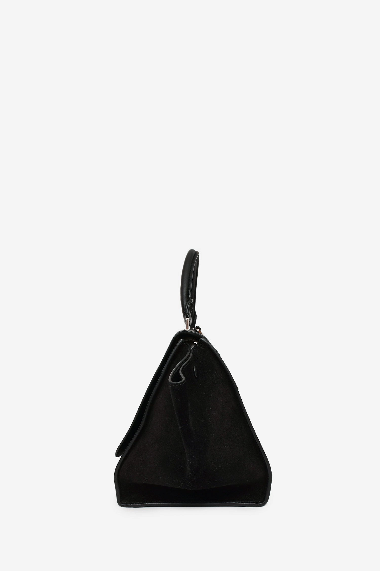 Celine Black Leather/Suede Trapeze Bag with Strap