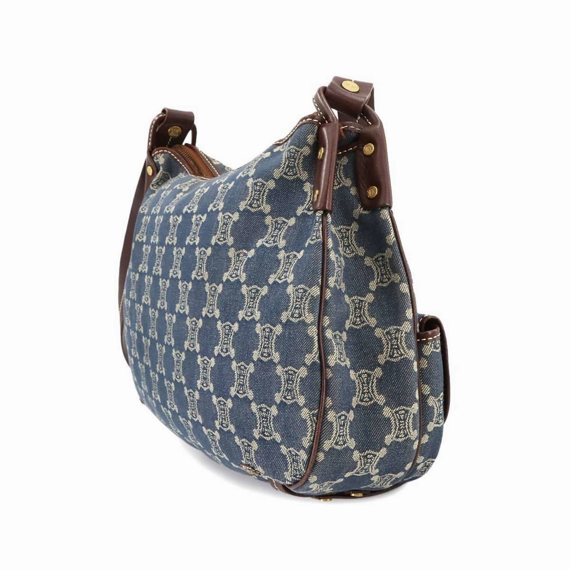 Celine blue blue Leather Shoulder Bag (Pre-Owned)