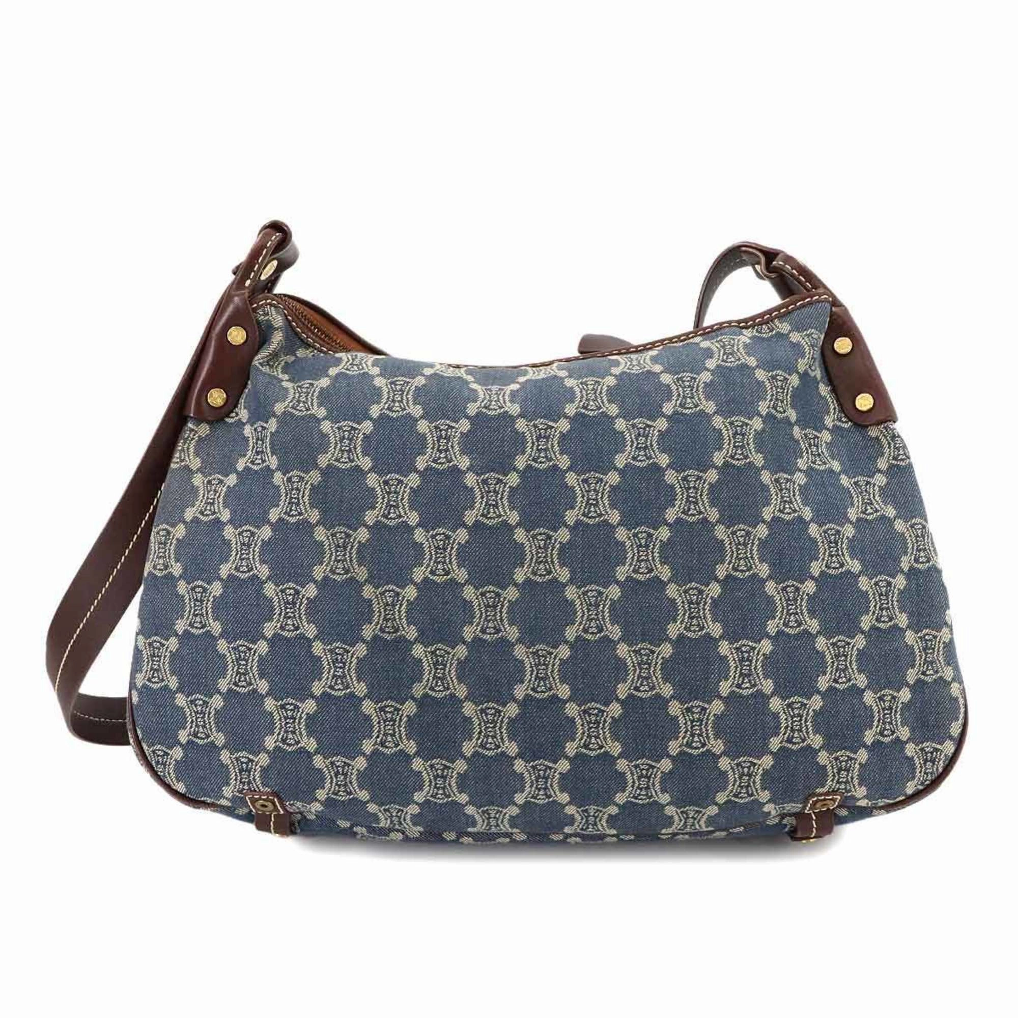 Celine blue blue Leather Shoulder Bag (Pre-Owned)