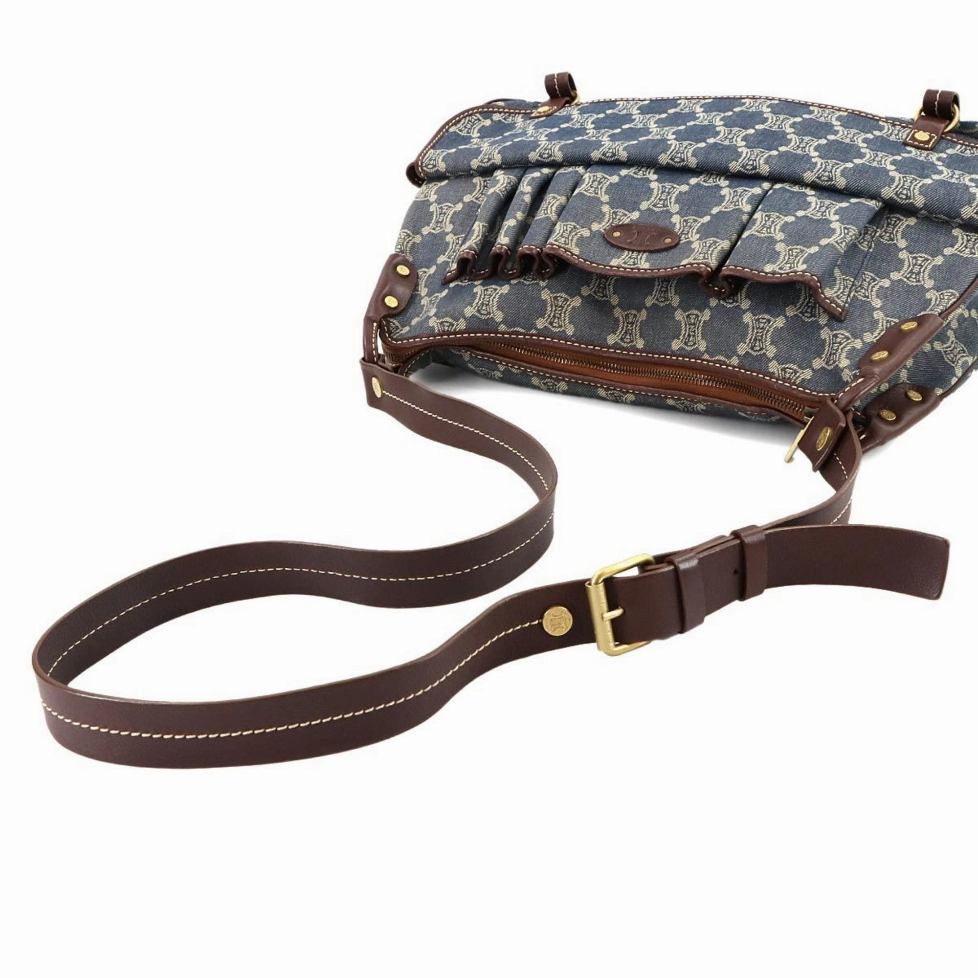 Celine blue blue Leather Shoulder Bag (Pre-Owned)