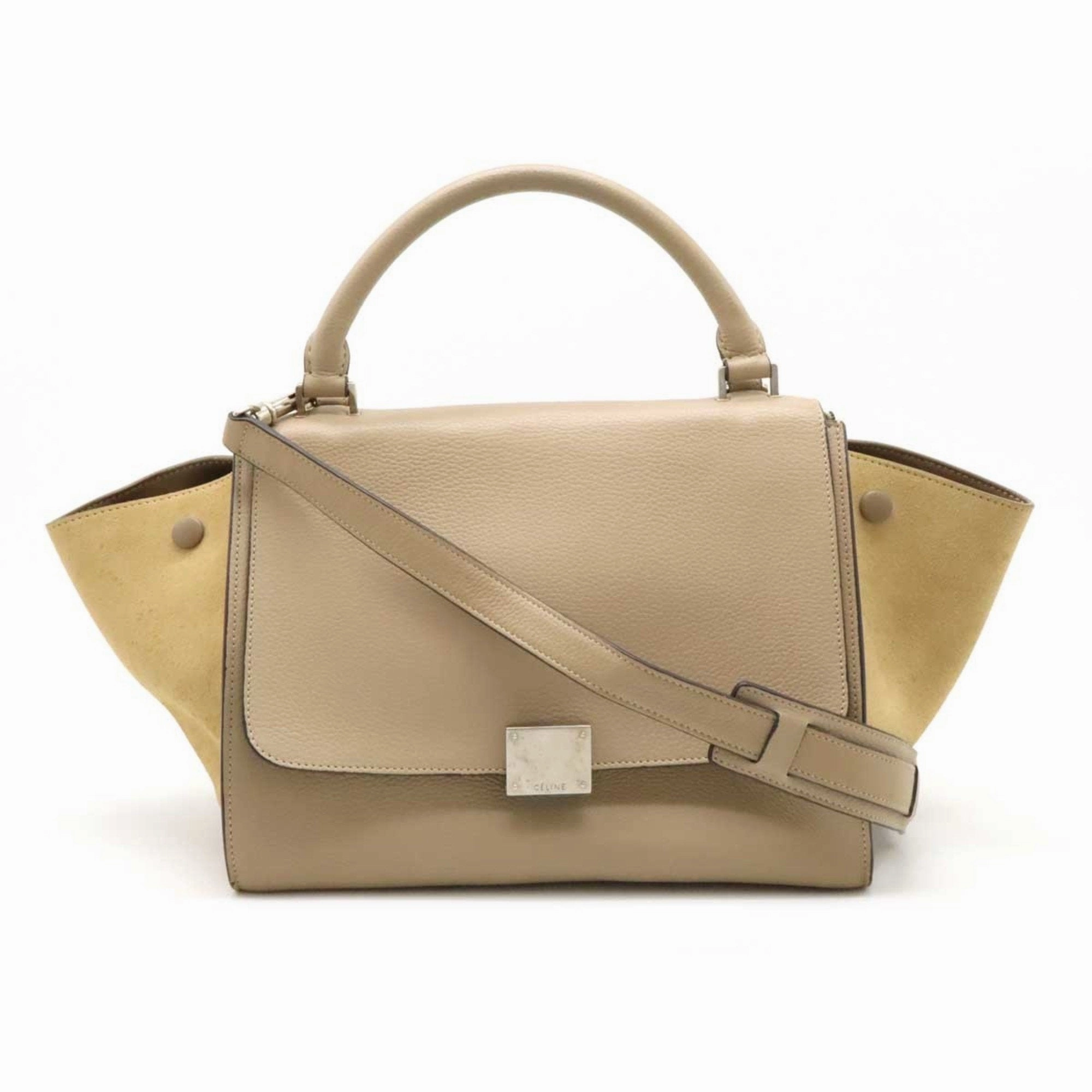 Celine Leather Suede Handbag Shoulder Bag (Pre-Owned)