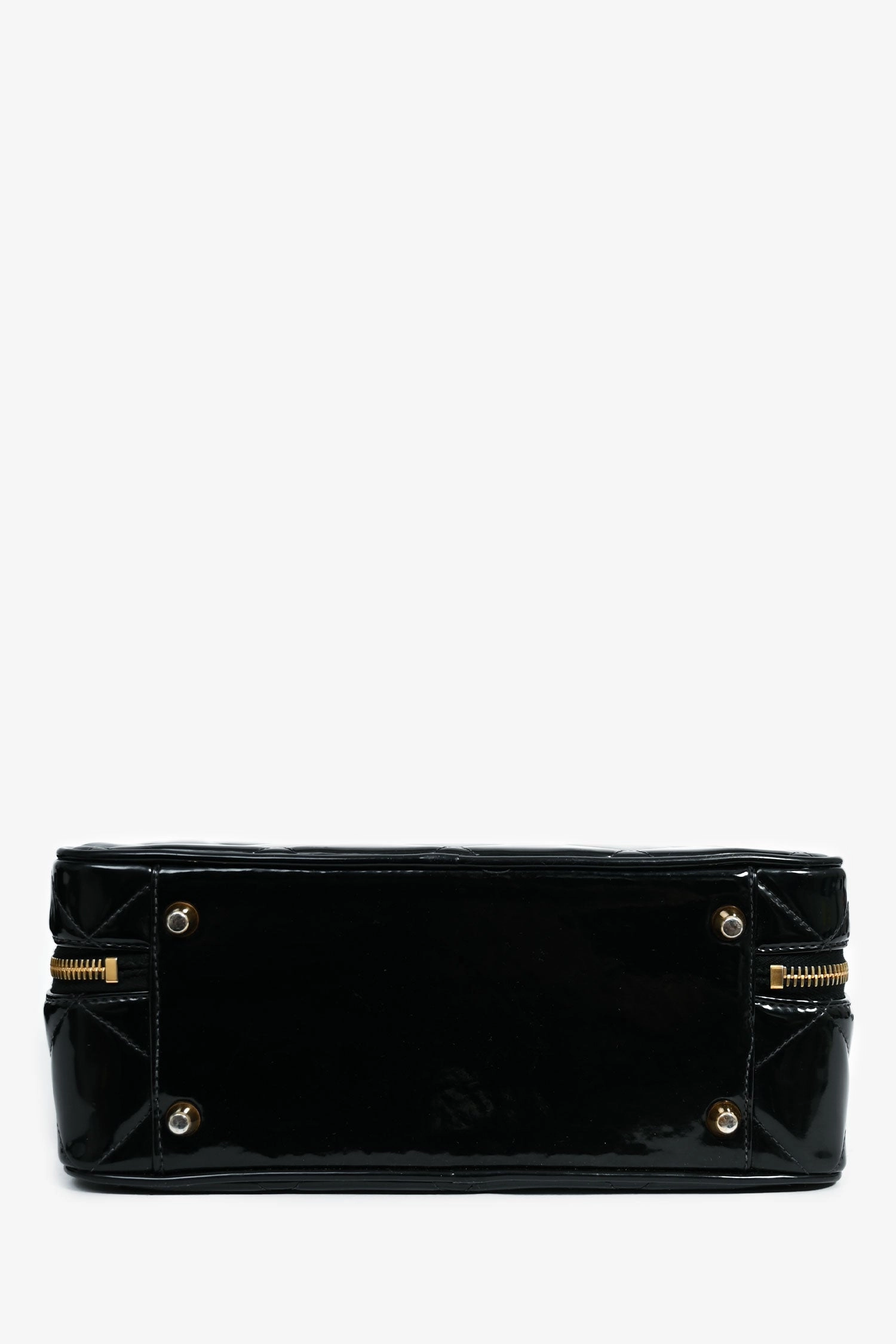 Chanel 1994-96 Black Patent Leather Large Vanity Case