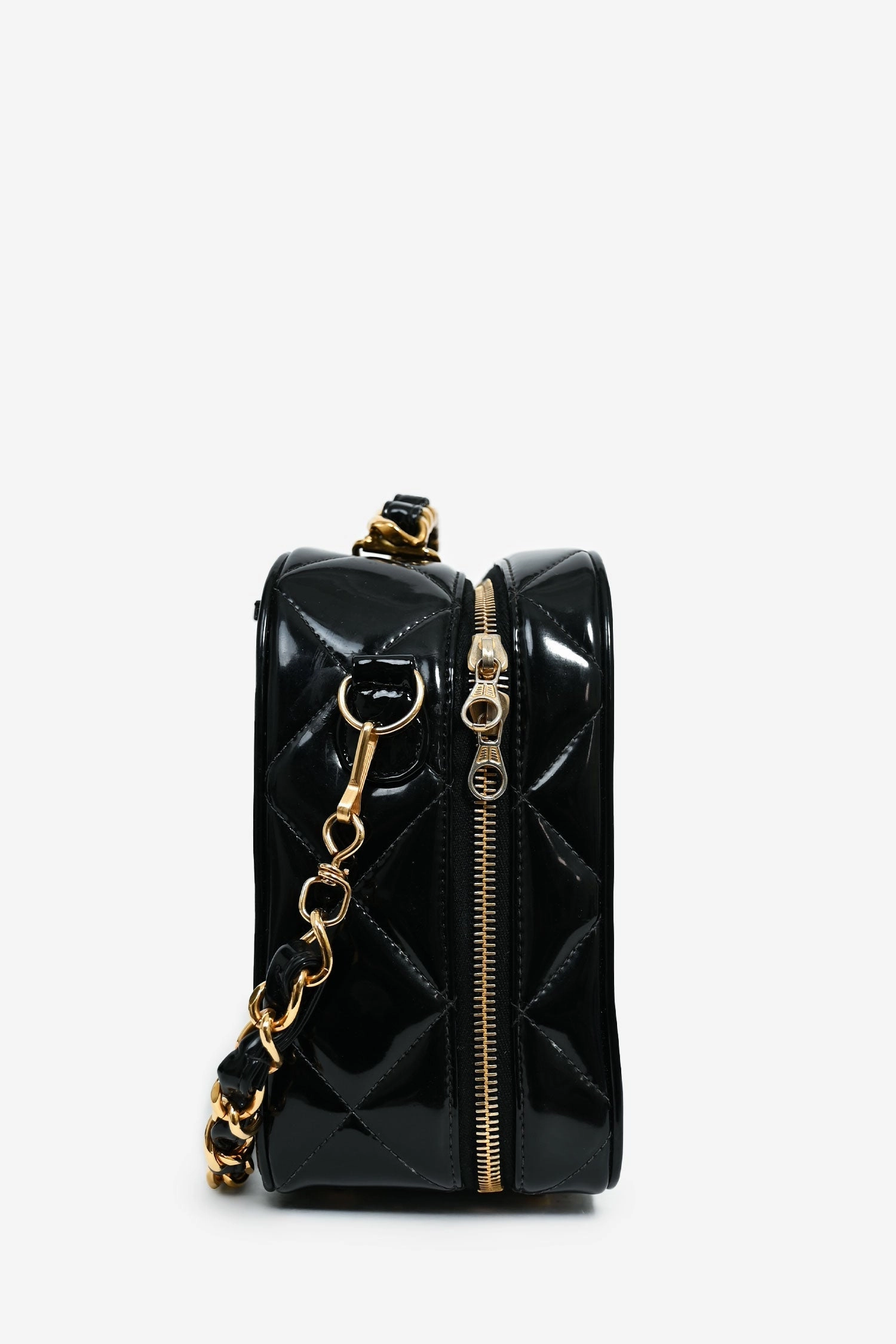 Chanel 1994-96 Black Patent Leather Large Vanity Case