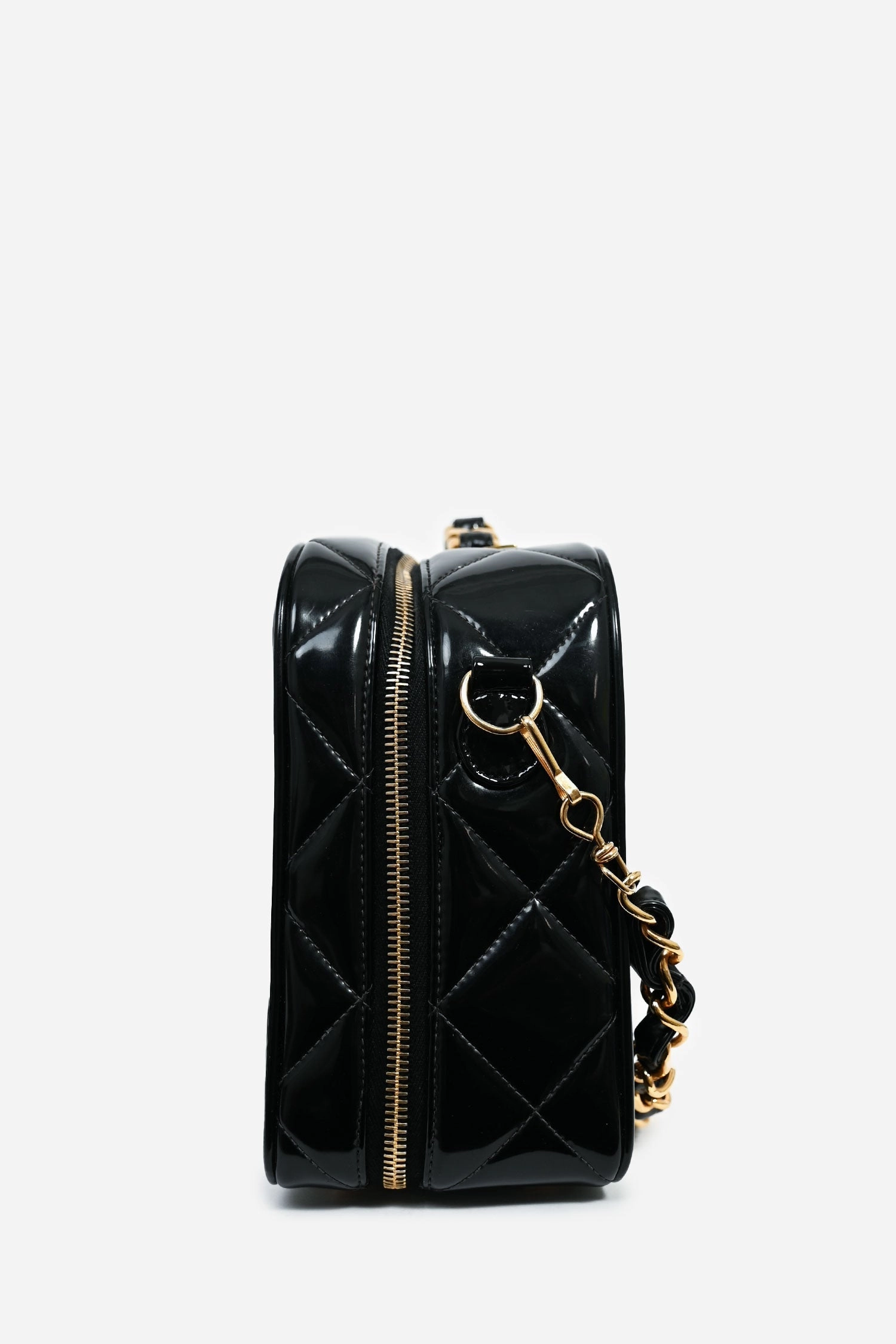 Chanel 1994-96 Black Patent Leather Large Vanity Case