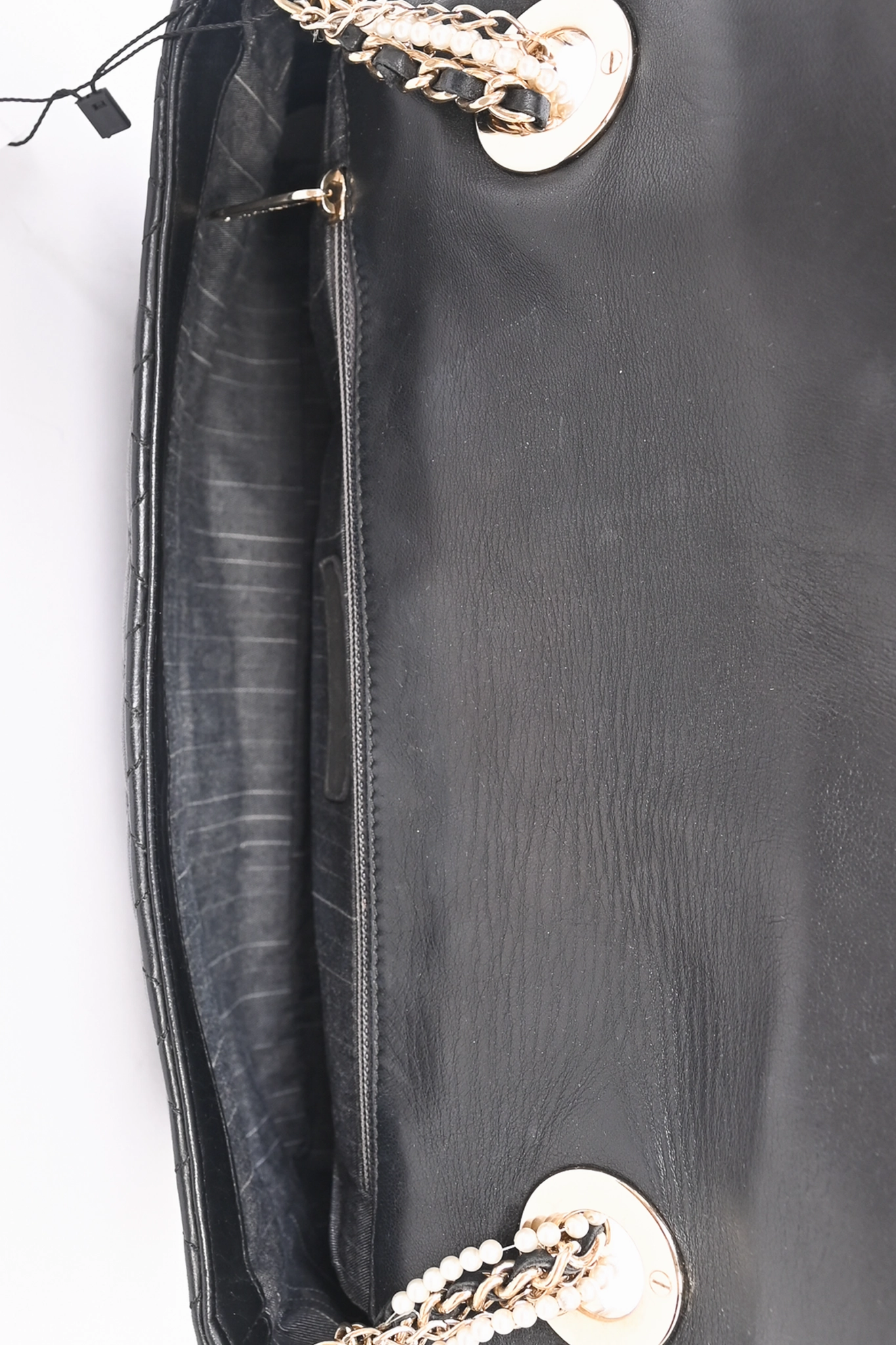 Chanel 2008-09 Black Quilted Lambskin Westminster Pearl Strap CC Flap Bag