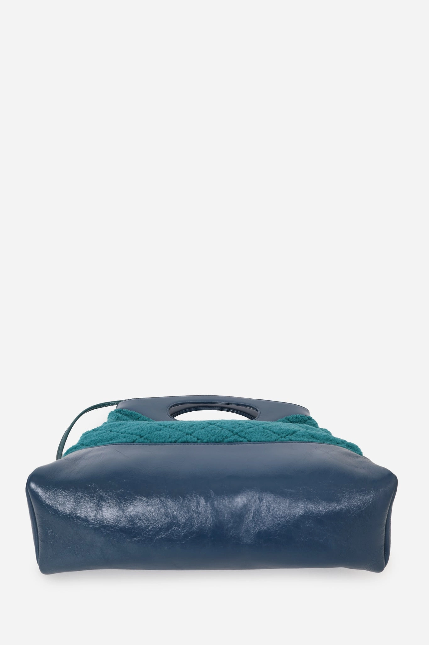 Chanel 2019 Blue/Green Quilted Shearling/Leather 31 Shopping Bag