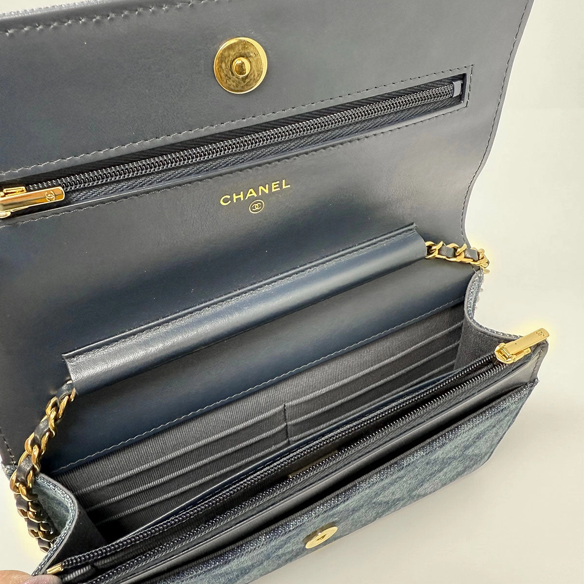 Chanel 2021 Denim Wallet on Chain