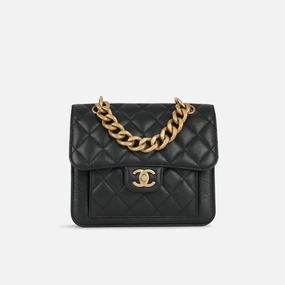 Chanel - 23s Messenger Flap - Black Lambskin AGHW - Pre-Loved