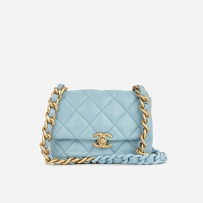 Chanel - Candy Chain Flap - Blue Lambskin GHW - Plaque Series - 2022