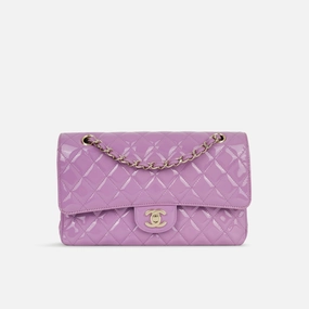 Chanel - Classic Flap Bag - Medium - Purple Patent CGHW - Pre-Loved