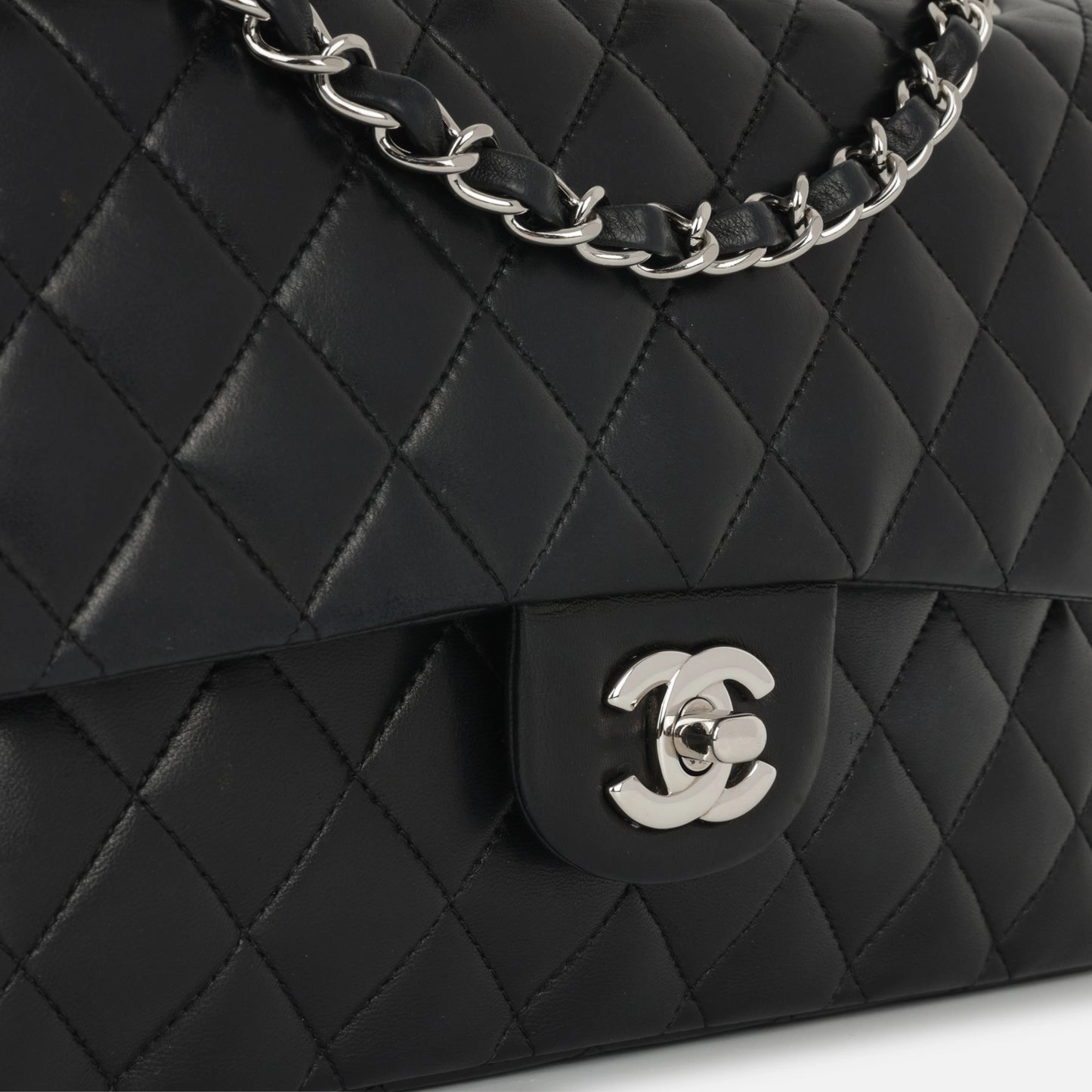 Chanel - Medium Classic Flap - Black Lambskin SHW - 2010 - Pre-Loved