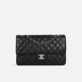 Chanel - Medium Classic Flap - Black Lambskin SHW - 2010 - Pre-Loved