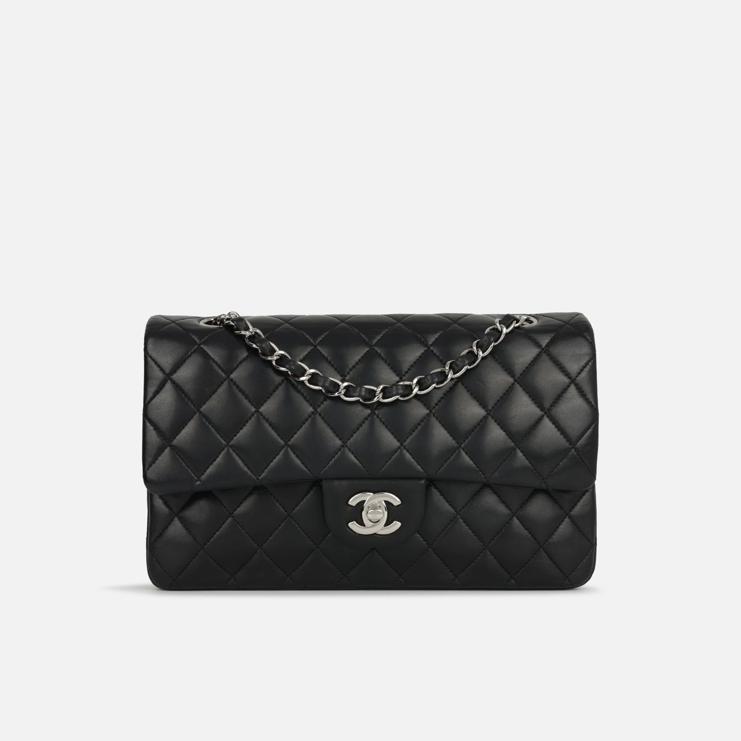 Chanel - Medium Classic Flap - Black Lambskin SHW - 2010 - Pre-Loved