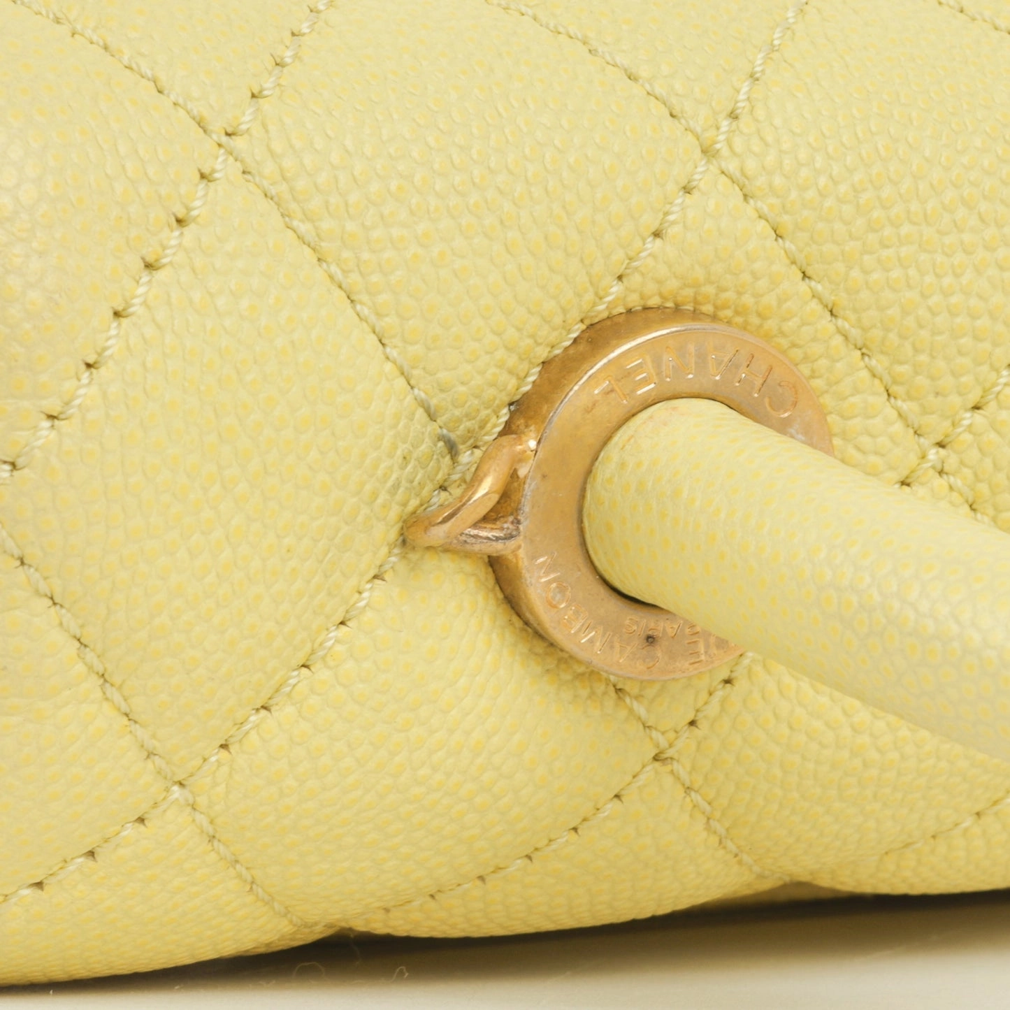 Chanel - Small Coco Handle Bag - Yellow Caviar AGHW - Pre-Loved - 2017