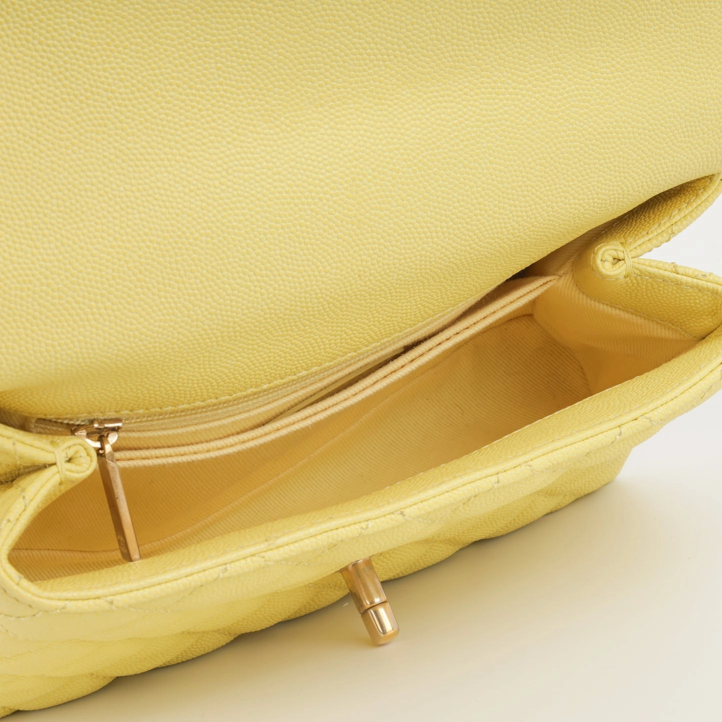 Chanel - Small Coco Handle Bag - Yellow Caviar AGHW - Pre-Loved - 2017