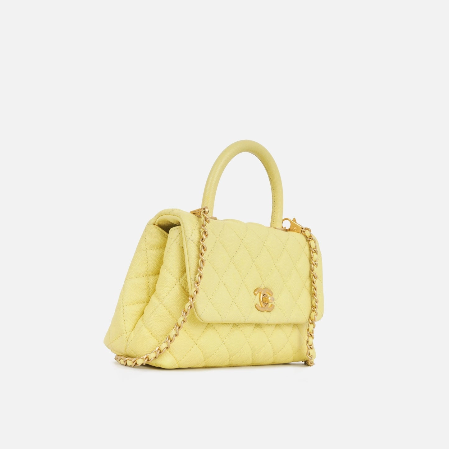 Chanel - Small Coco Handle Bag - Yellow Caviar AGHW - Pre-Loved - 2017