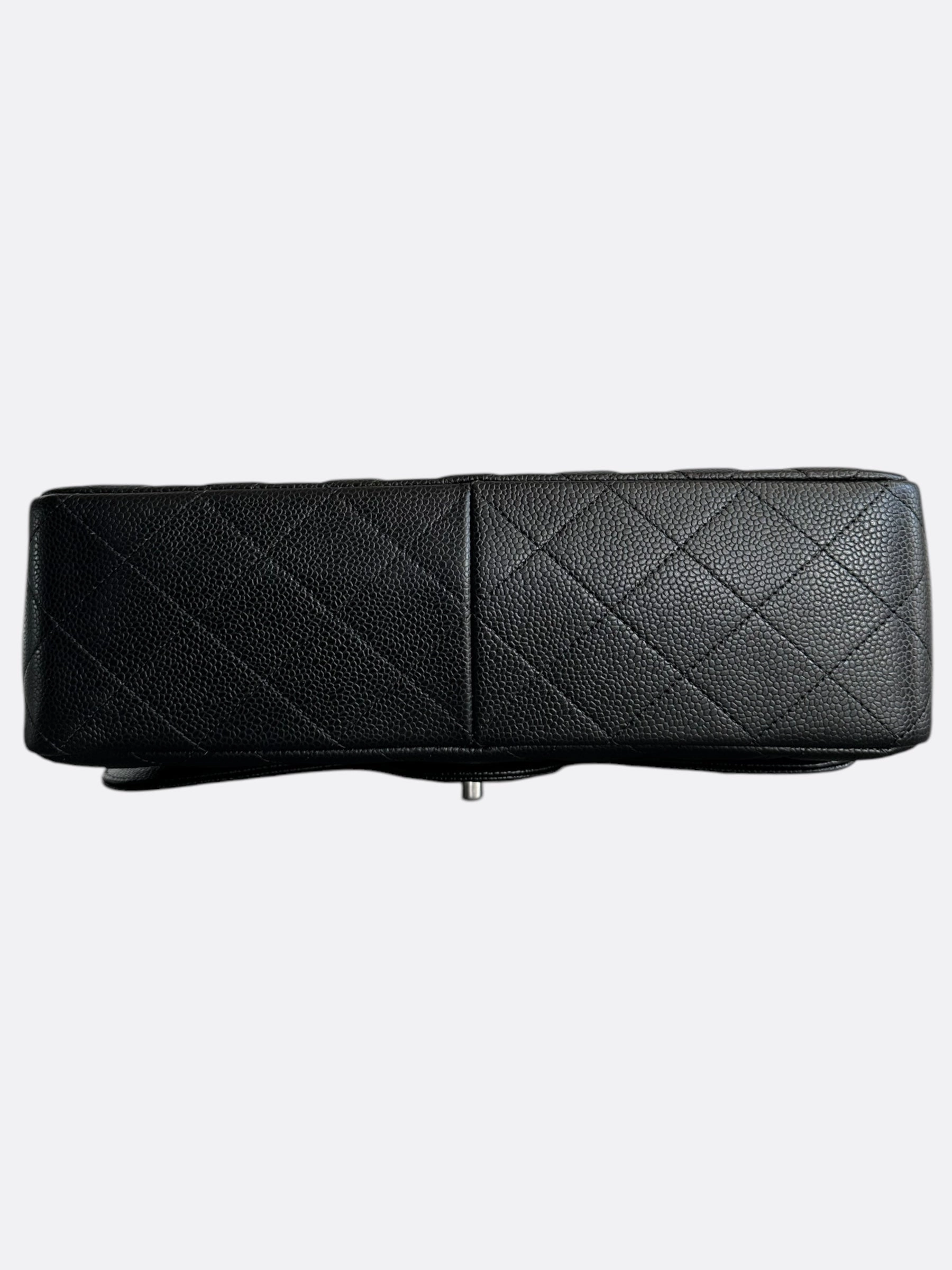 Chanel Black Caviar Quilted Jumbo Flap Bag