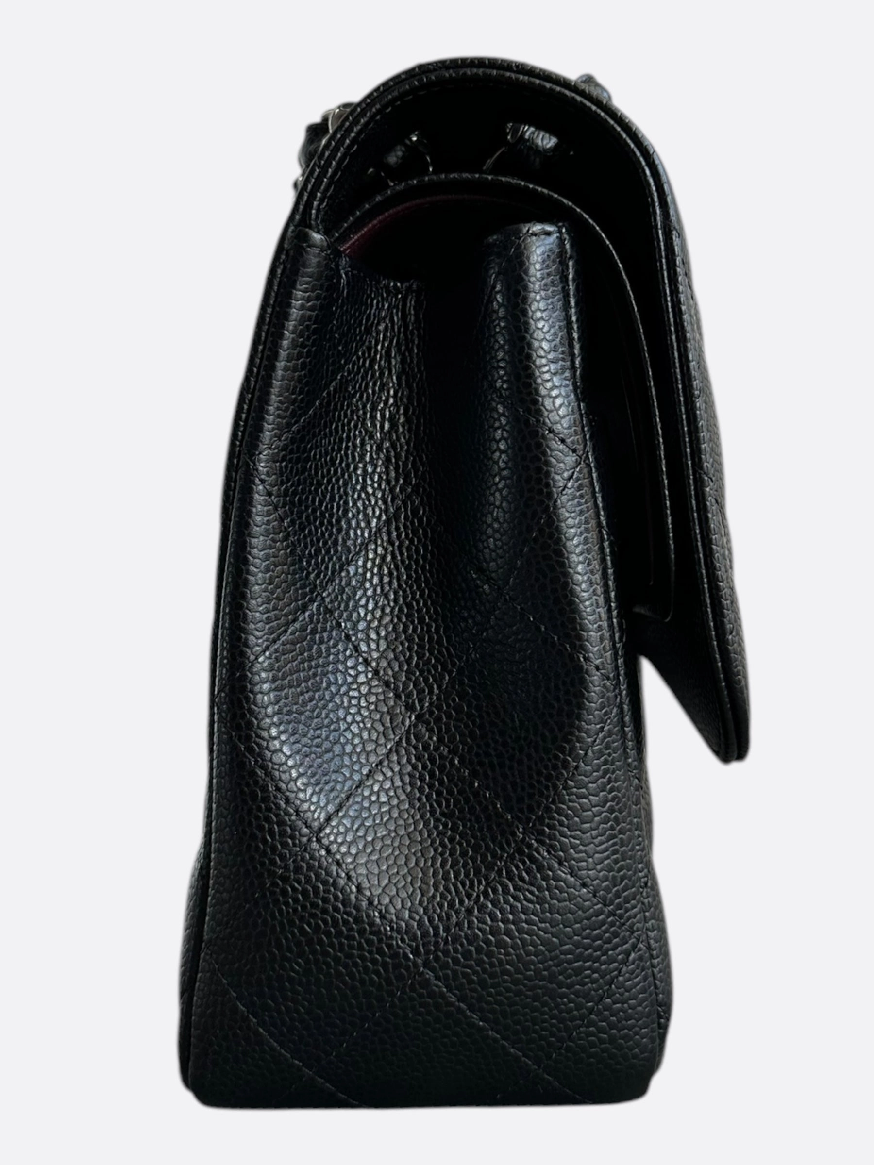Chanel Black Caviar Quilted Jumbo Flap Bag