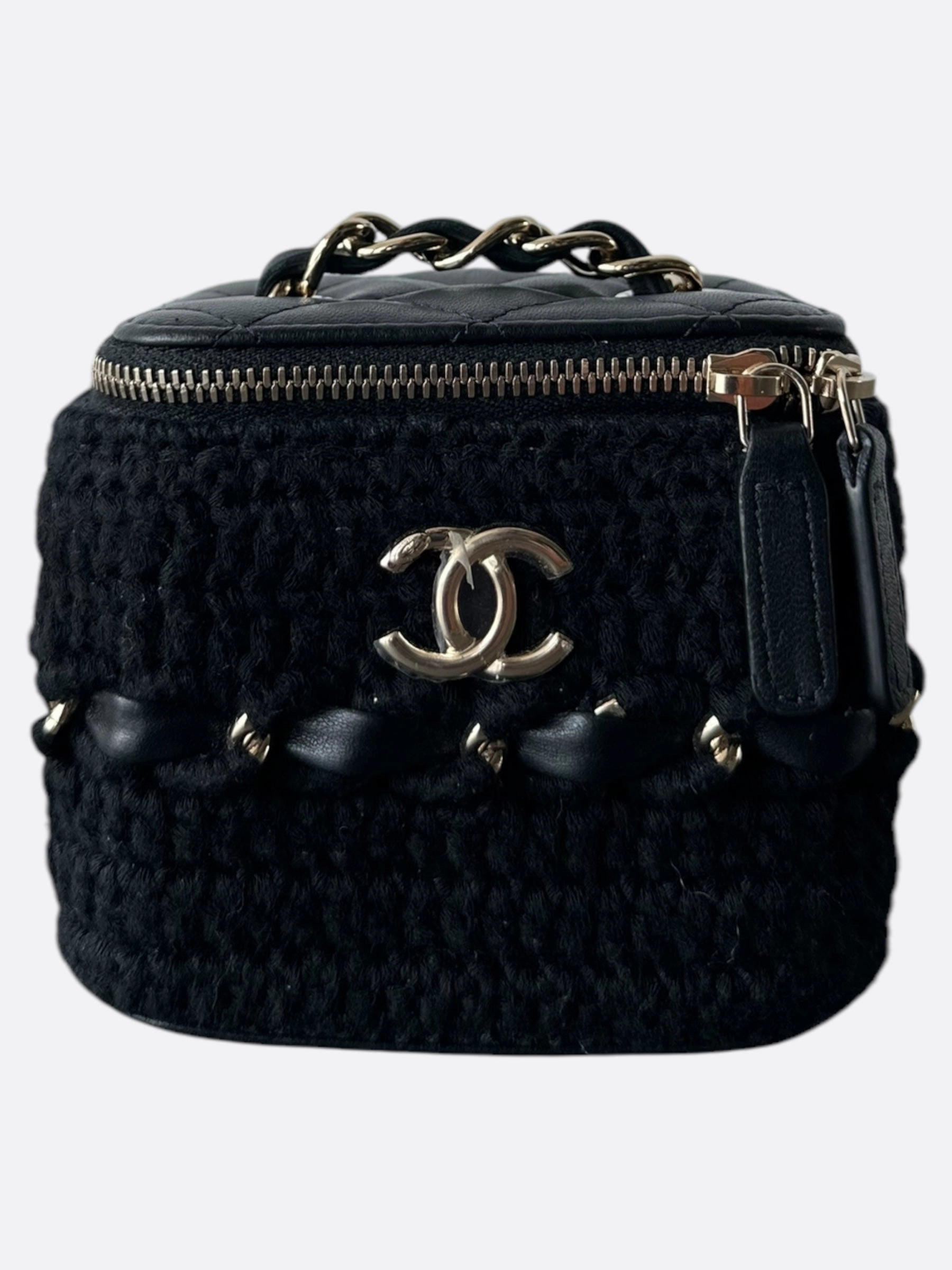 Chanel Black Crochet Small Vanity Case