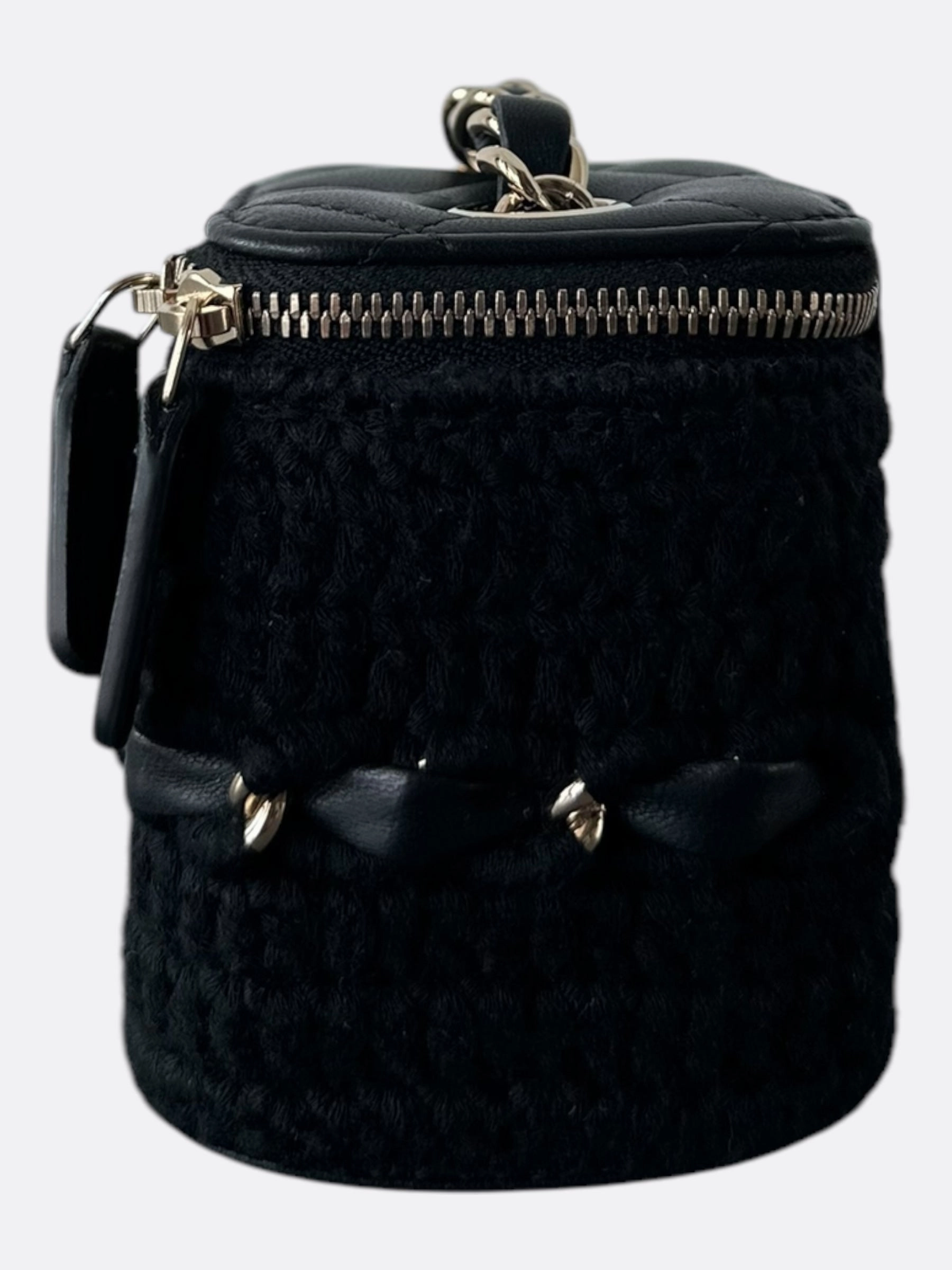 Chanel Black Crochet Small Vanity Case