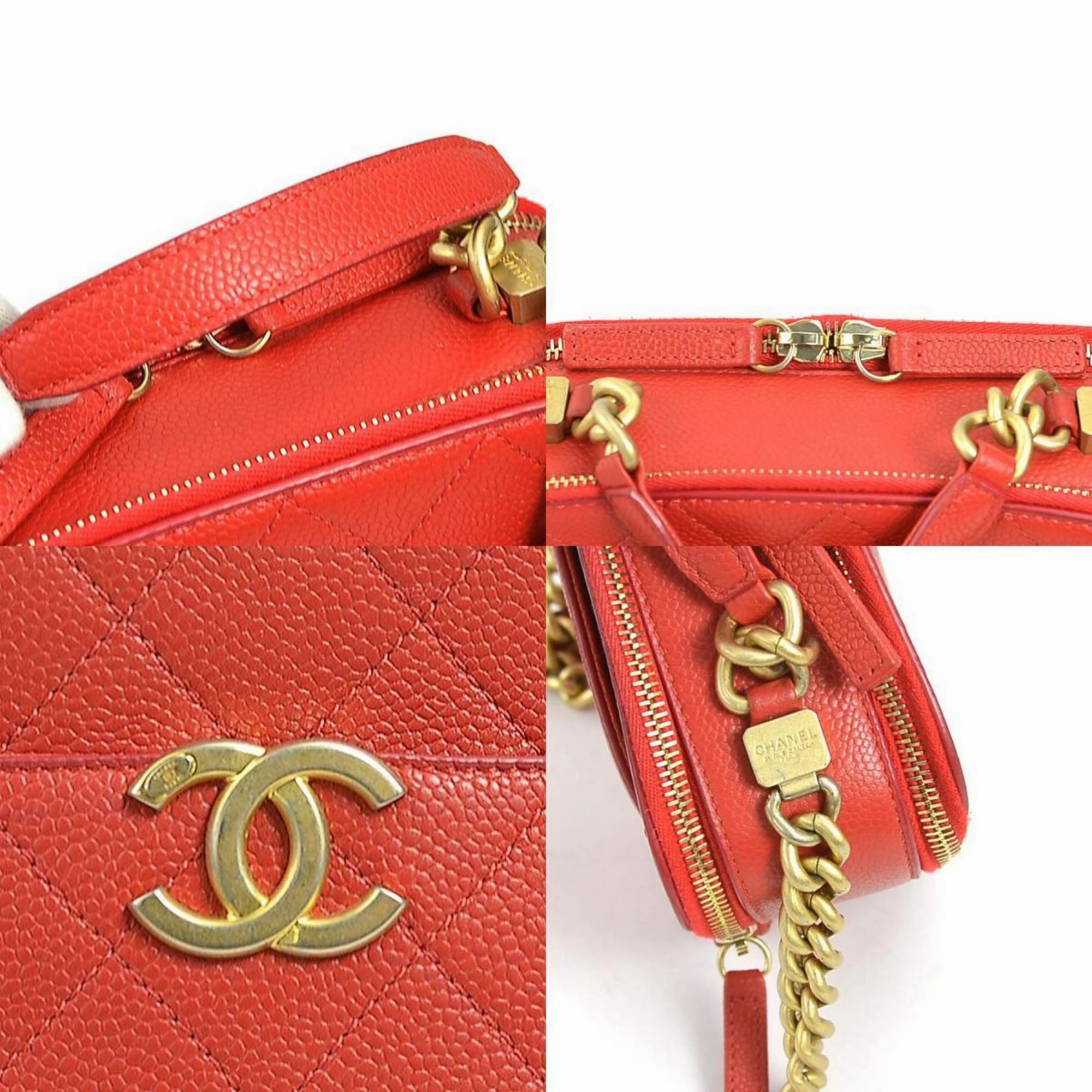 Chanel Caviar Leather Handbag Shoulder Bag (Pre-Owned)