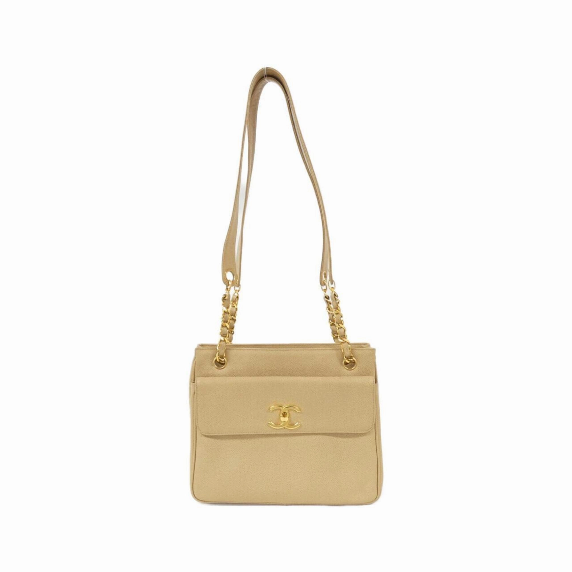 Chanel Caviar Leather Shoulder Bag (Pre-Owned)
