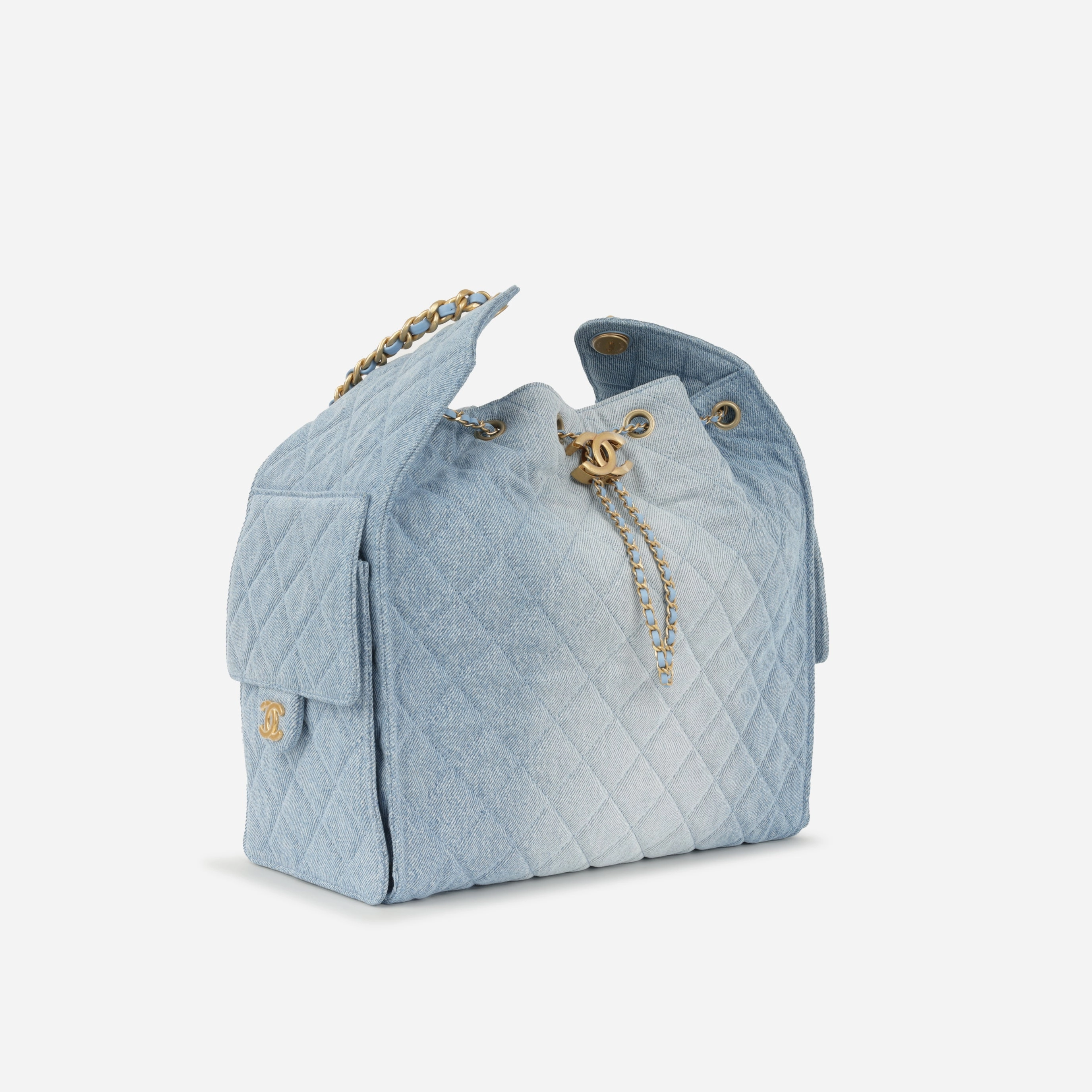 Chanel Chanel Medium 25 Hobo Bag - Light Blue Denim
