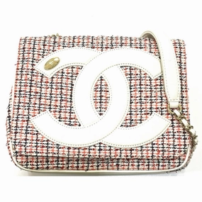 Chanel Color Tweed Leather Pochette Shoulder Bag (Pre-Owned)