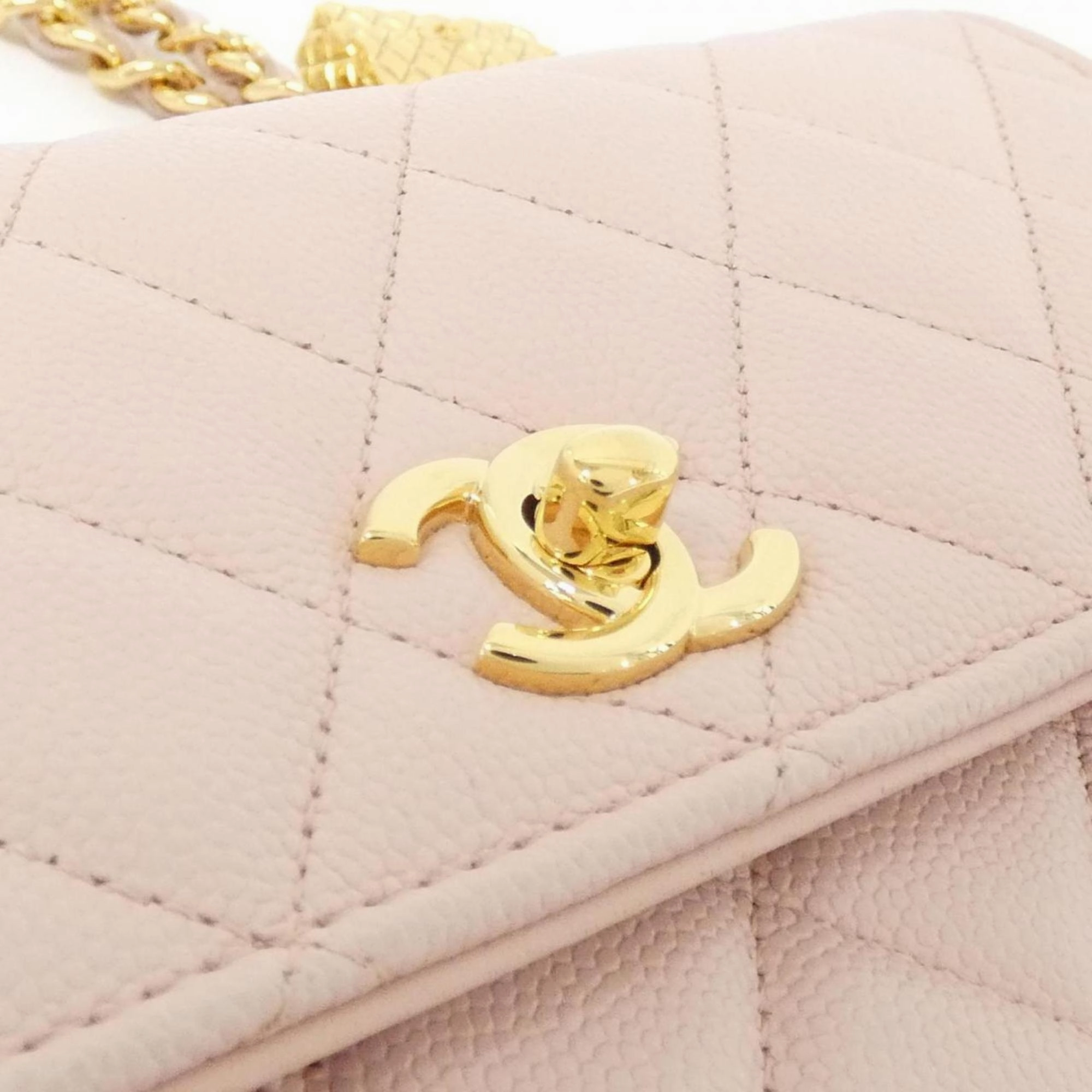 Chanel Grained Calfskin Clutch Bag Shoulder Bag (Pre-Owned)